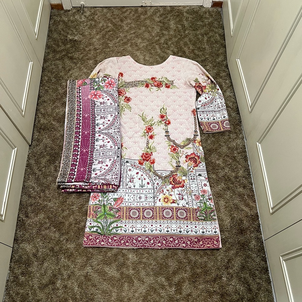Printed Embroidered 3 Piece Pakistani Suit Shalwar Kameez